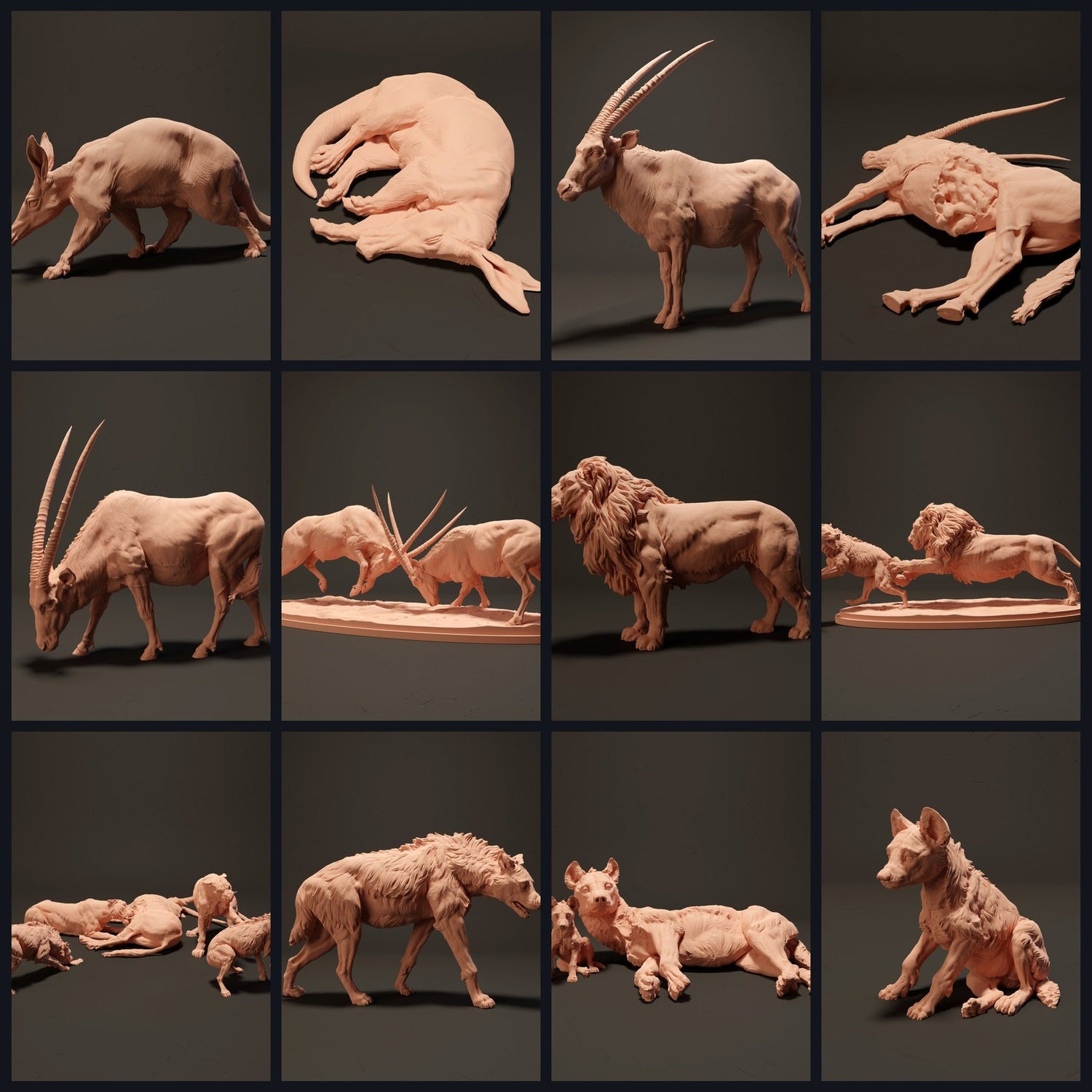 Cette image est l'image de catégorie pour la sortie 23_08: Namib-figures animales et miniatures animales pour diorama et modélisme.