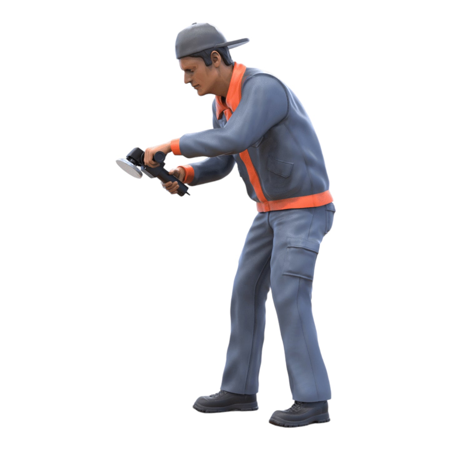 Produktfoto Diorama und Modellbau Miniatur Figur: Mechaniker mit Flex