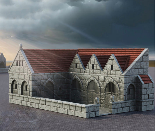 Photo du produit Tabletop 28mm The Printing Goes Ever On (TPGEO) 0 : Écuries Ivory City - Bâtiment Royaume de Gonthan - Terrain Tabletop Écuries
