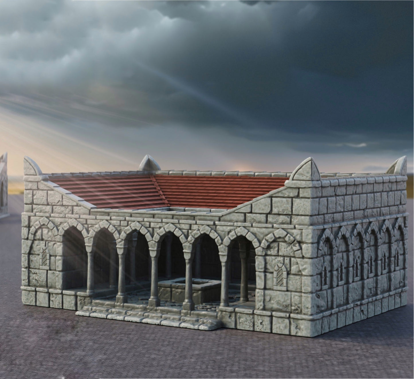 Photo du produit Tabletop 28mm The Printing Goes Ever On (TPGEO) 0: Station de soins Ivory City - Bâtiment du Royaume de Gonthan - Terrain d'hôpital Tabletop