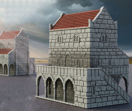 Photo du produit Tabletop 28mm The Printing Goes Ever On (TPGEO) 0: Maison B Ivory City - Bâtiment Royaume de Gonthan - Terrain Tabletop