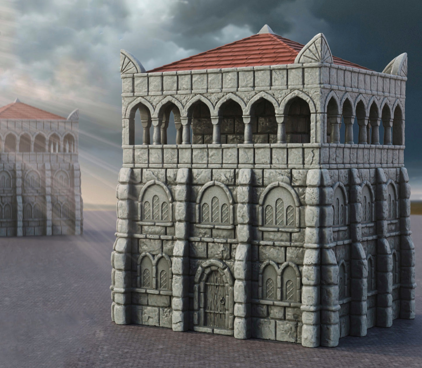 Produktfoto Tabletop 28mm The Printing Goes Ever On (TPGEO) 0: Warenhaus Ivory City - Gebäude Königreich Gonthan - Warehouse Tabletop Terrain