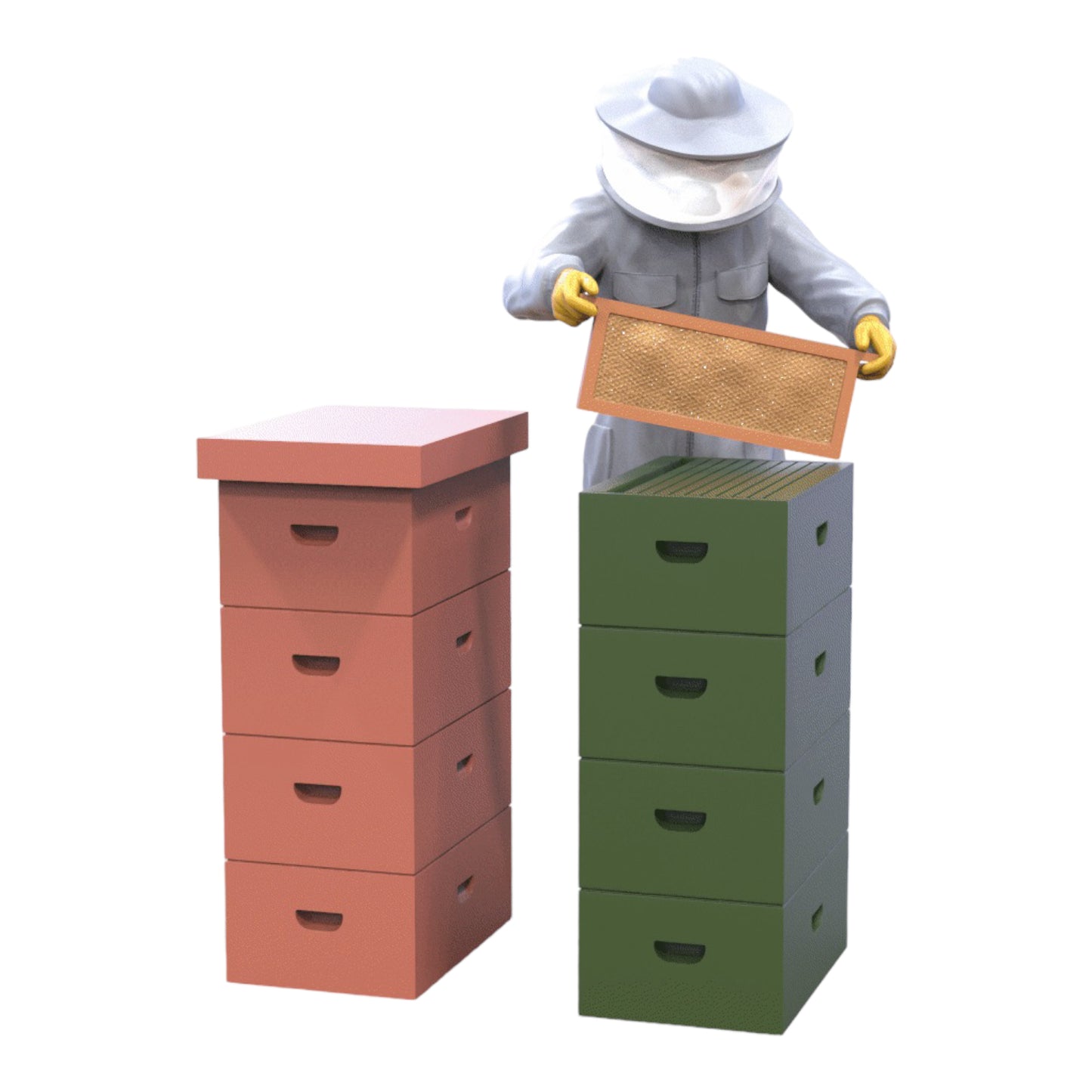 Photo du produit Diorama et modélisme Figurine miniature : Apiculteur avec ruche