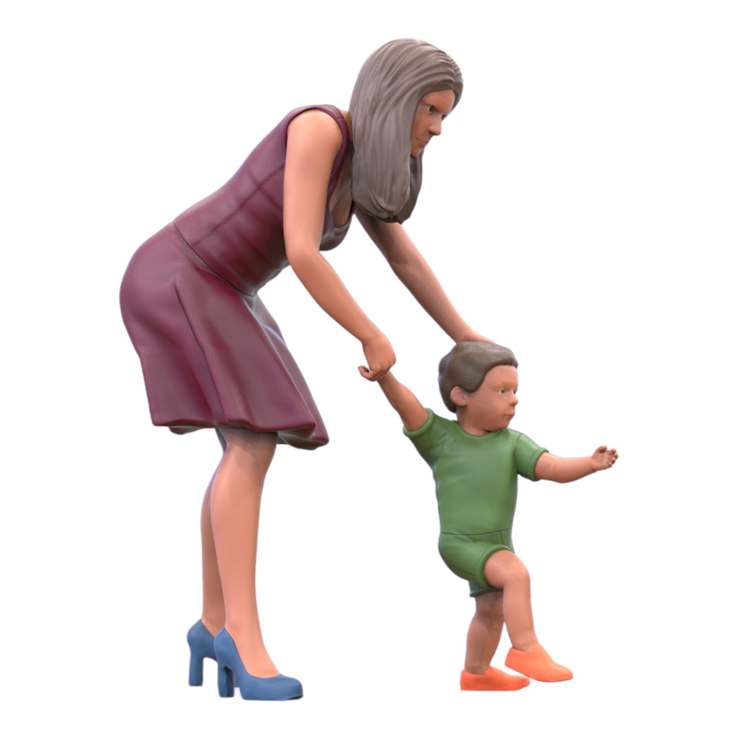 Photo de produit Diorama et modélisme Figurine miniature : Femme avec enfant - Mère avec fils