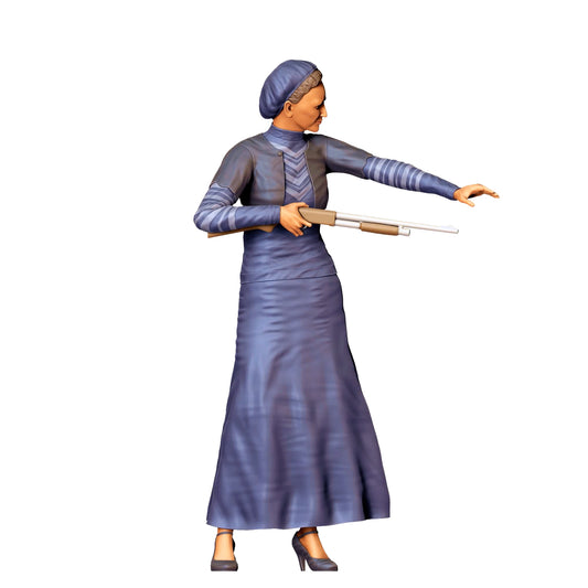 Photo du produit 0 : Couple criminel 1 : Femme avec arme rétro