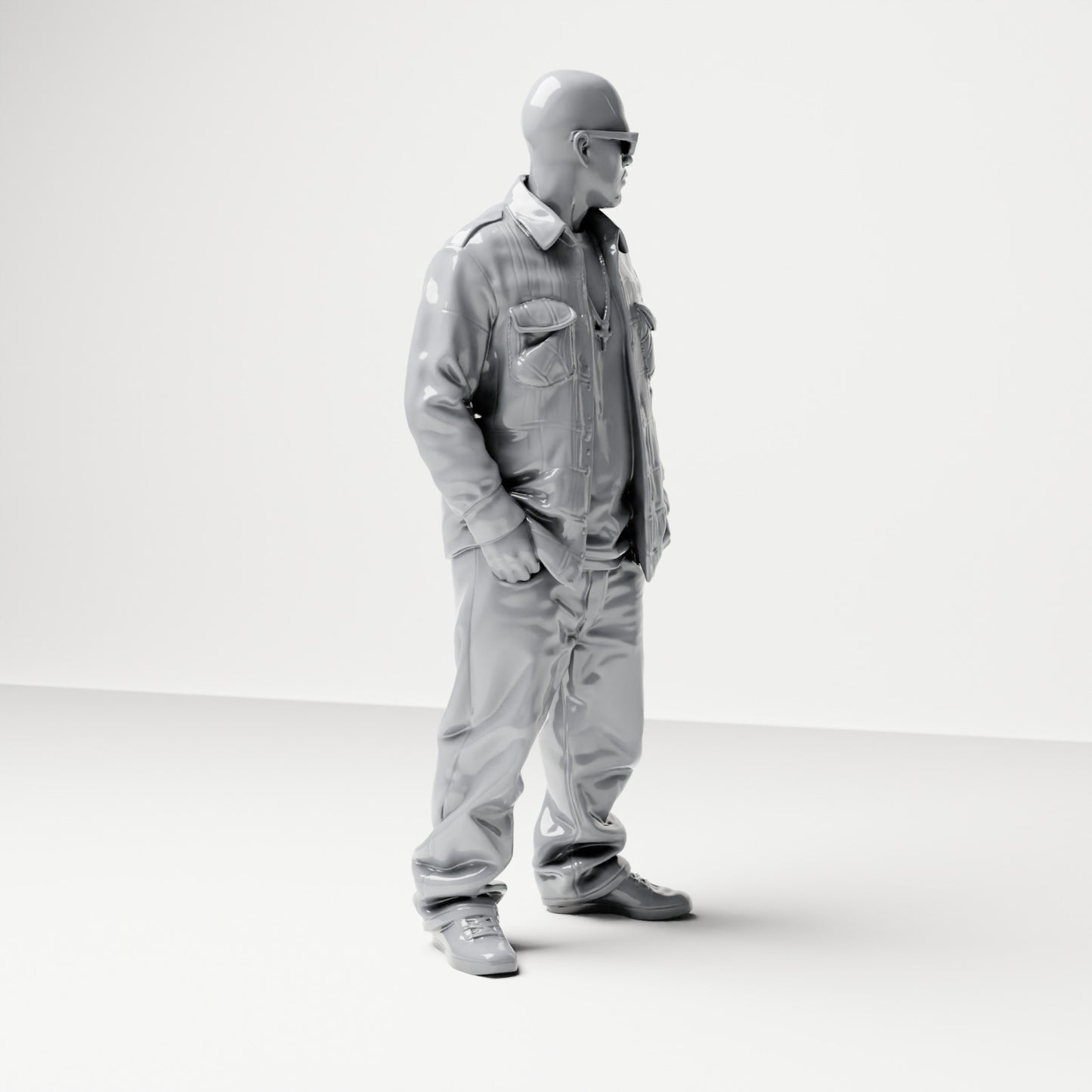 Diorama modélisme photo produit 3 : Figurine debout : homme en tenue de rue avec les mains dans les poches (B027)