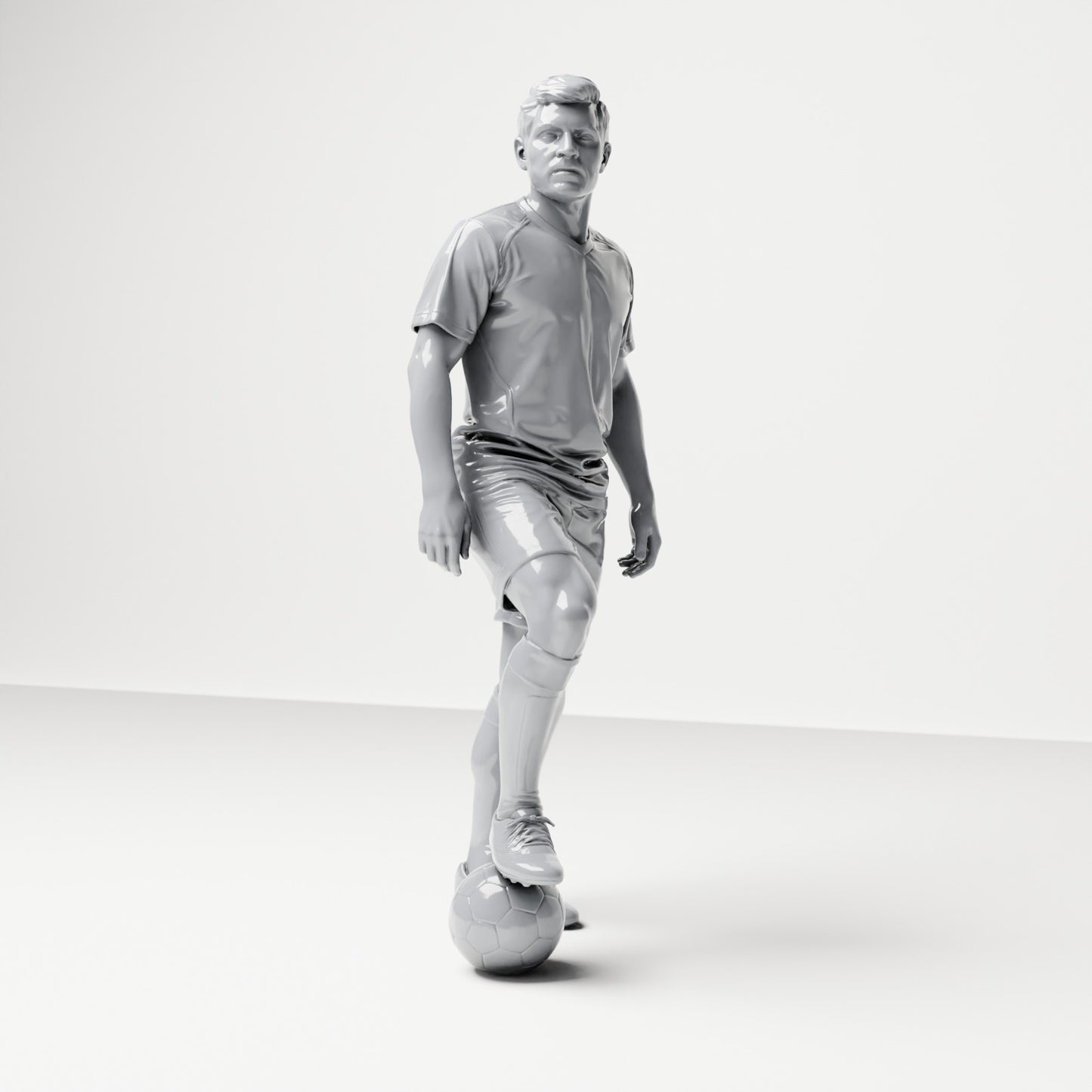 Diorama modélisme photo produit 3 : Figurine debout : Footballeur avec le pied sur le ballon (B035)