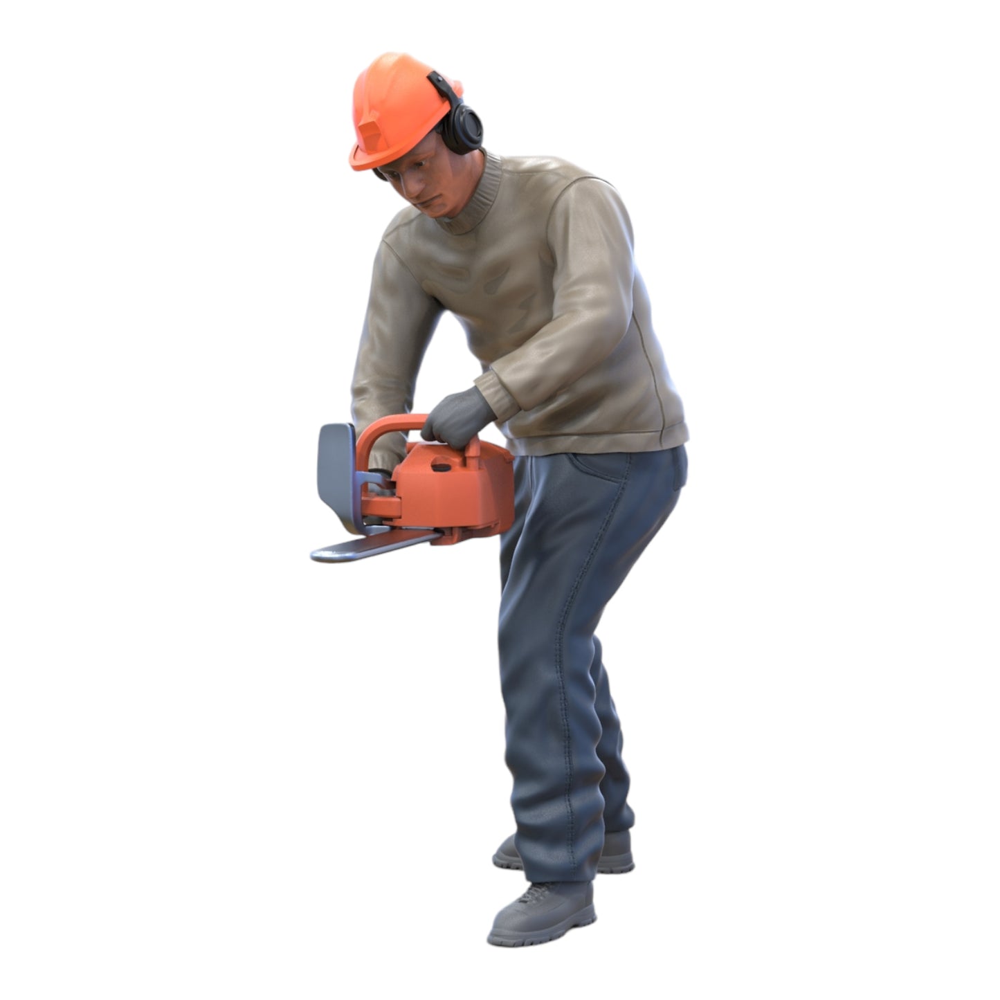 Photo du produit Diorama et modélisme Figurine miniature : Homme avec une tronçonneuse