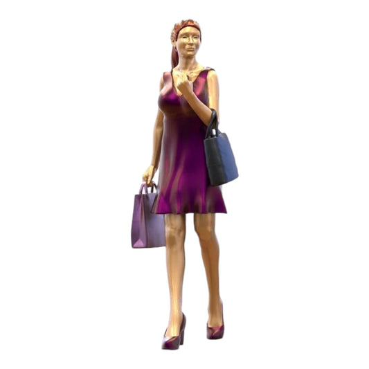 Photo du produit Diorama et modélisme Figurine miniature : Femme avec des sacs de courses