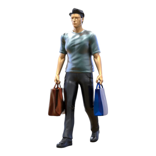 Photo du produit Diorama et modélisme Figurine miniature : Homme avec des sacs de courses