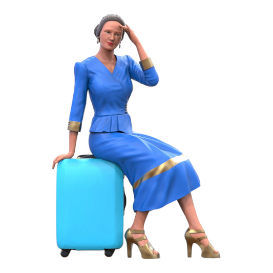 Photo du produit Diorama et modélisme Figurine miniature : Femme avec bagages
