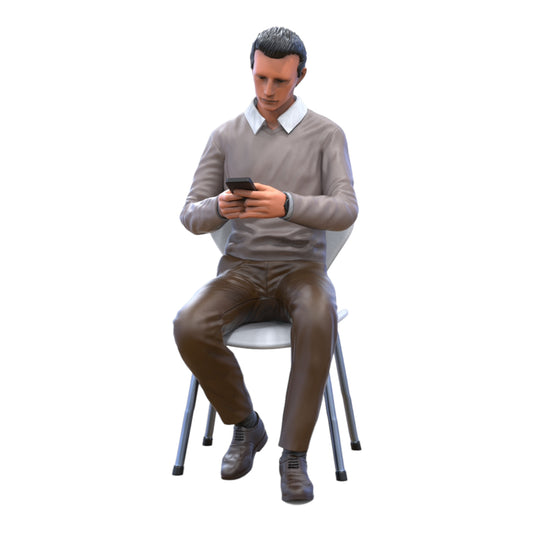 Photo du produit Diorama et modélisme Figurine miniature : Homme sur chaise