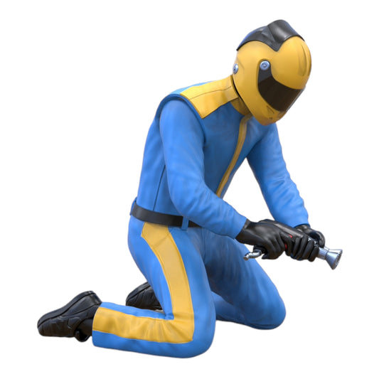 Photo du produit Diorama et modélisme Figurine miniature : Équipe de stand - Mécanicien en train de changer un pneu 1