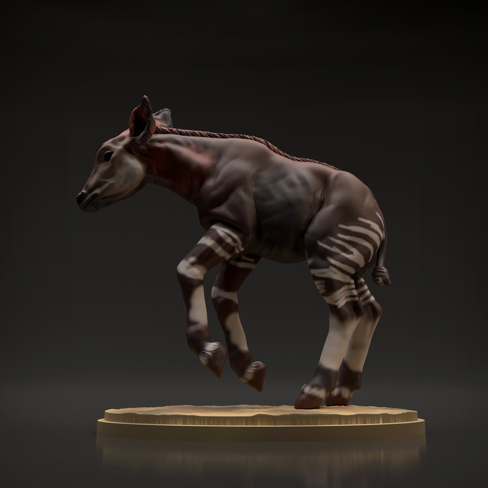 Photo de produit Figurine d'animal Diorama, Modélisme : 0 : Figurine d'animal de savane : Veau Okapi (Réf 01_01_52)
