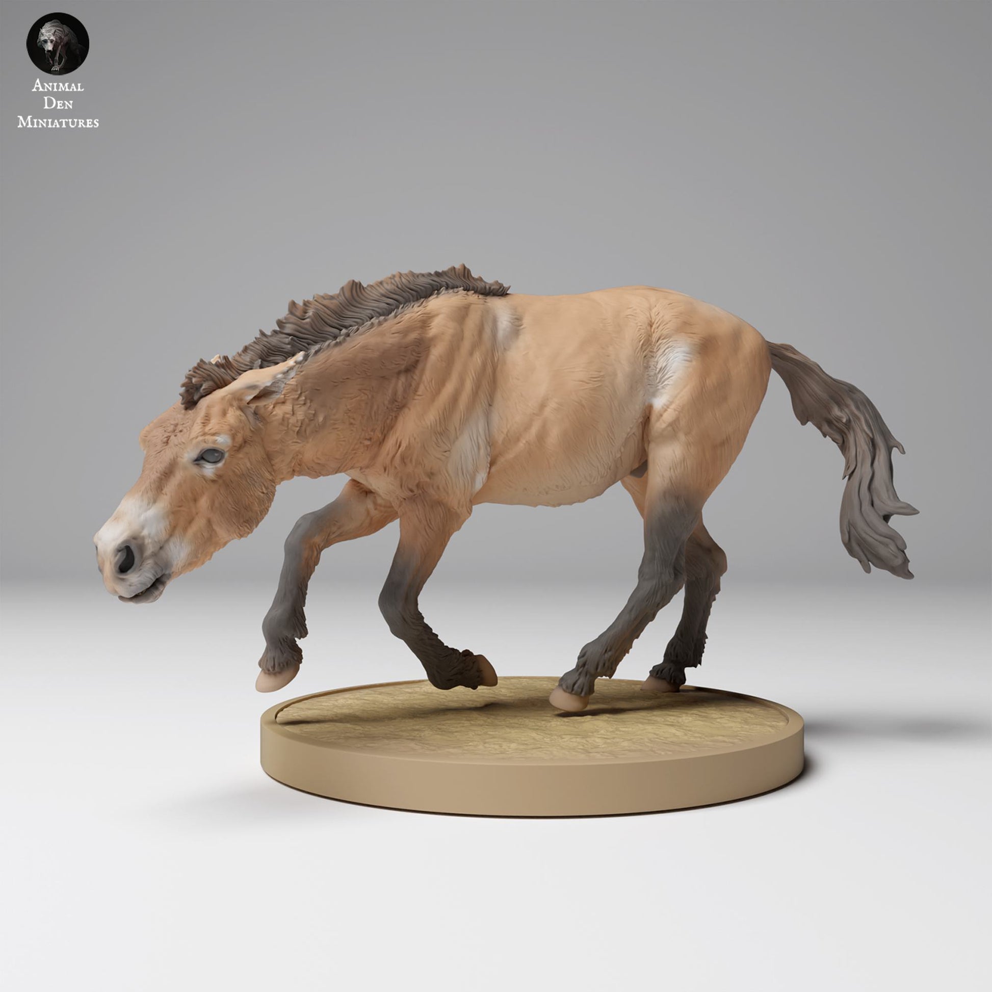 Photo de produit Figurine d'animal Diorama, Modélisme : 0 : Figurine d'animal sauvage : cheval de Przewalski en mouvement (Réf 24_12_01)