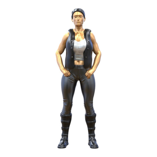 Figurine miniature : motarde/membre de gang avec gilet (n° 284)