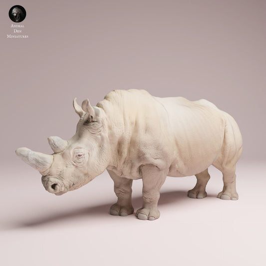Photo de produit Figurine animale Diorama, modélisme : 0 : Figurine d'animal sauvage : Rhinocéros blanc du Nord – préfabriqué (Réf 25_07_02)