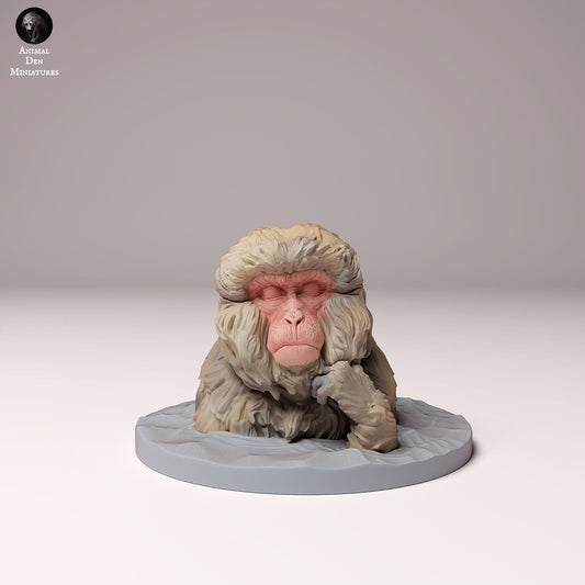 Photo de produit Figurine d'animal Diorama, Modélisme : 0 : Figurine d'animal sauvage : macaque japonais se baignant (Réf 24_10_10)