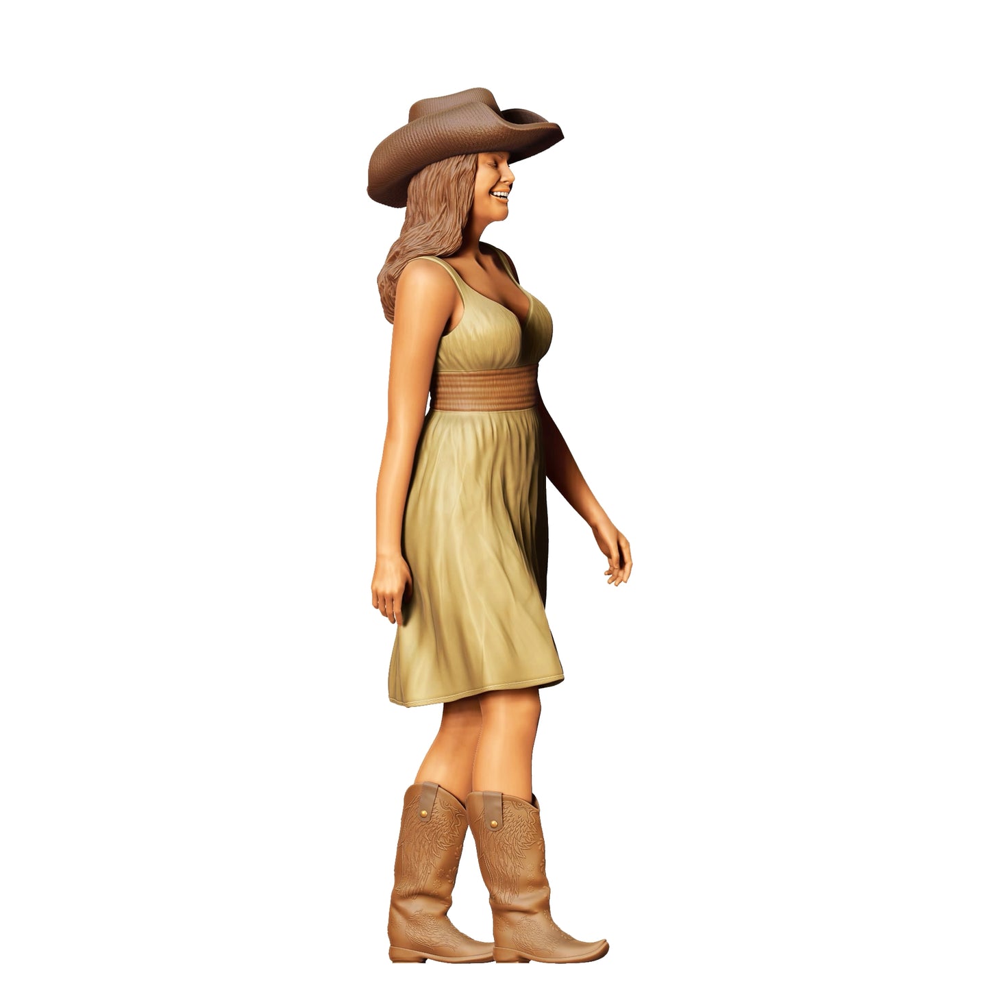 Produktfoto 0: Cowgirl: Hübsche Frau mit Cowboy Hut und Kleid