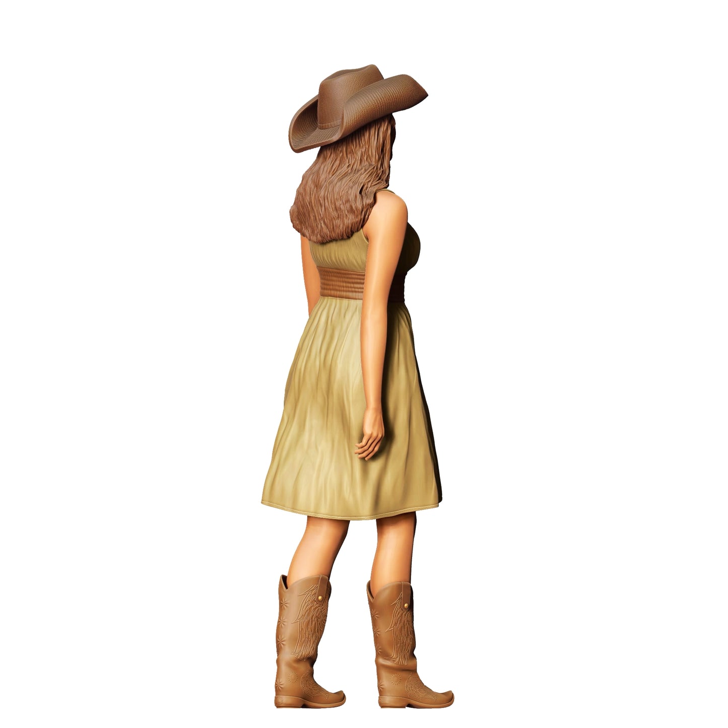 Produktfoto 0: Cowgirl: Hübsche Frau mit Cowboy Hut und Kleid
