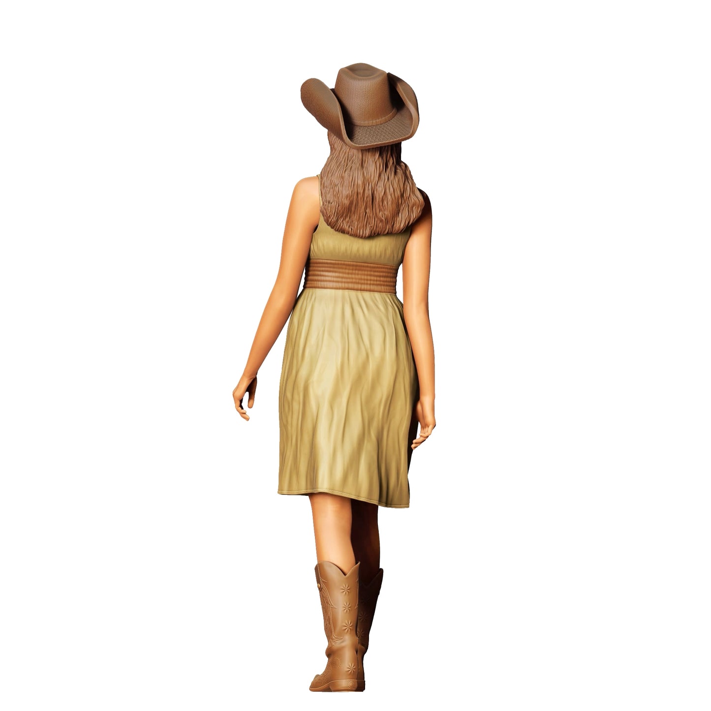 Produktfoto 0: Cowgirl: Hübsche Frau mit Cowboy Hut und Kleid