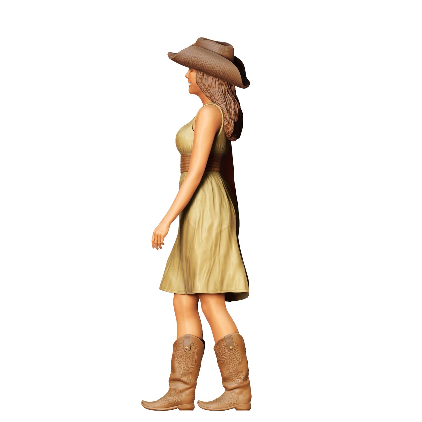 Produktfoto 0: Cowgirl: Hübsche Frau mit Cowboy Hut und Kleid