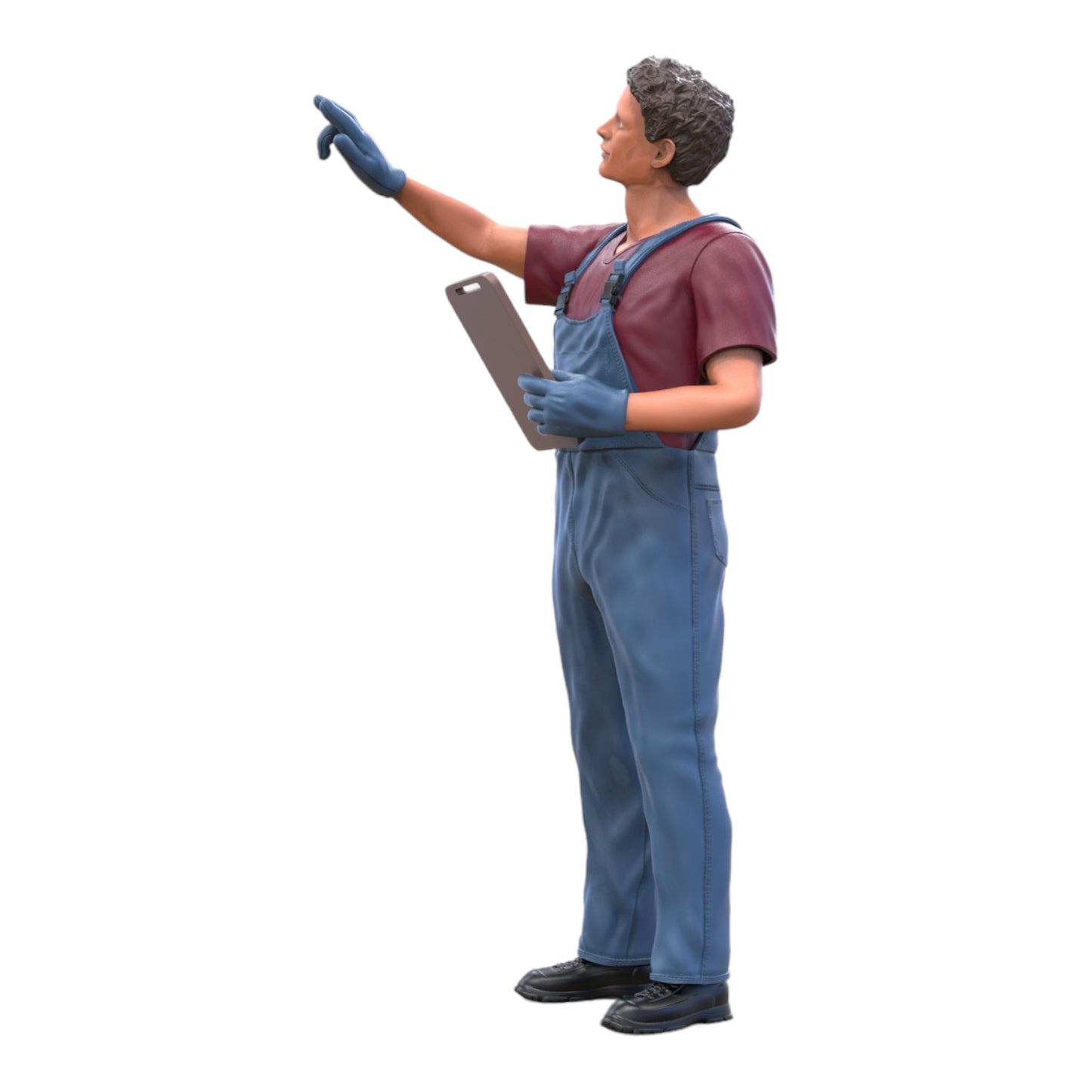 Photo du produit Diorama et modélisme Figurine miniature : Mécanicien avec clipboard