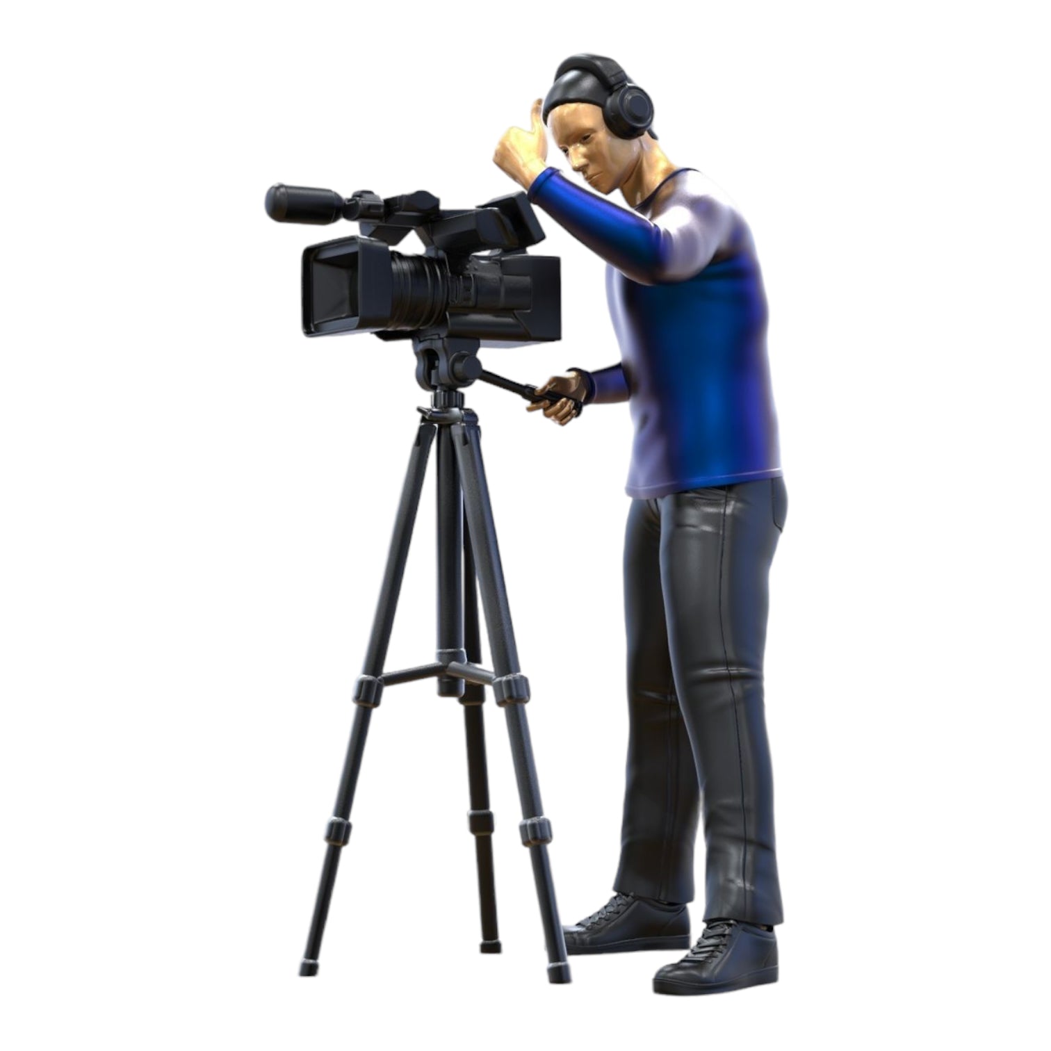 Photo de produit Diorama et modélisme Figurine miniature : Équipe de reporters - Caméraman avec caméra et trépied