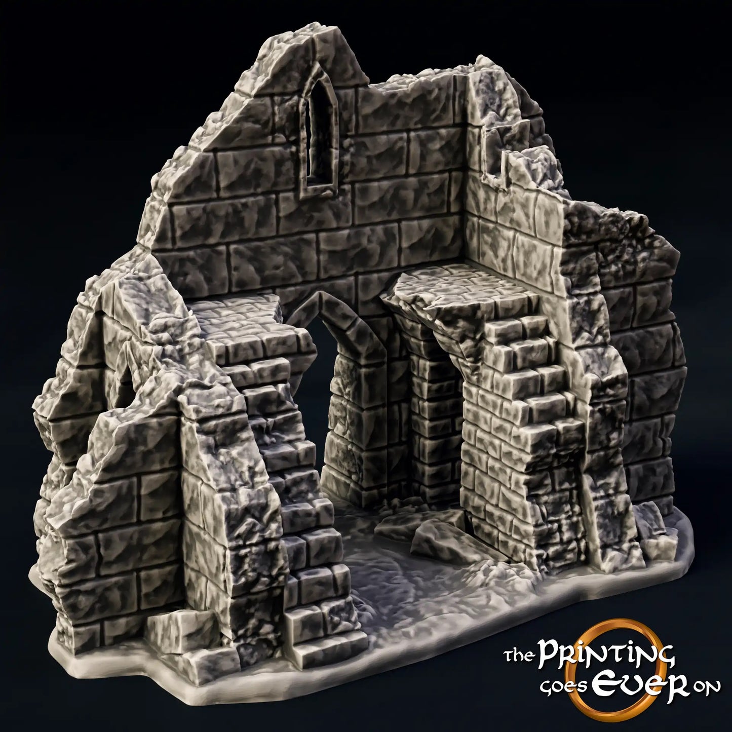 Photo produit Tabletop 28mm The Printing Goes Ever On (TPGEO) 0 : Ruine E - Débris d'une ville médiévale - Maison détruite