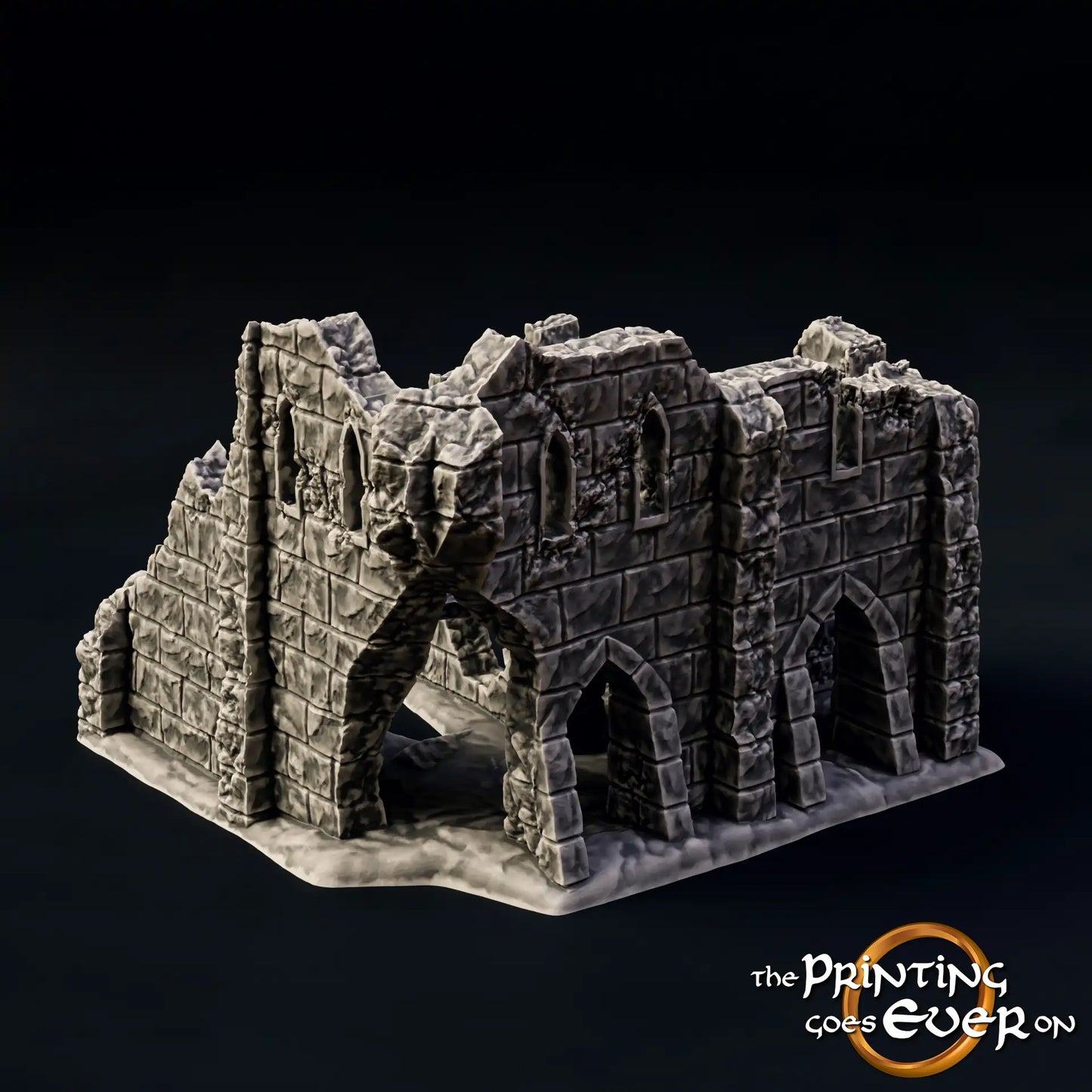 Photo produit Tabletop 28mm The Printing Goes Ever On (TPGEO) 0 : Ruine E - Débris d'une ville médiévale - Maison détruite