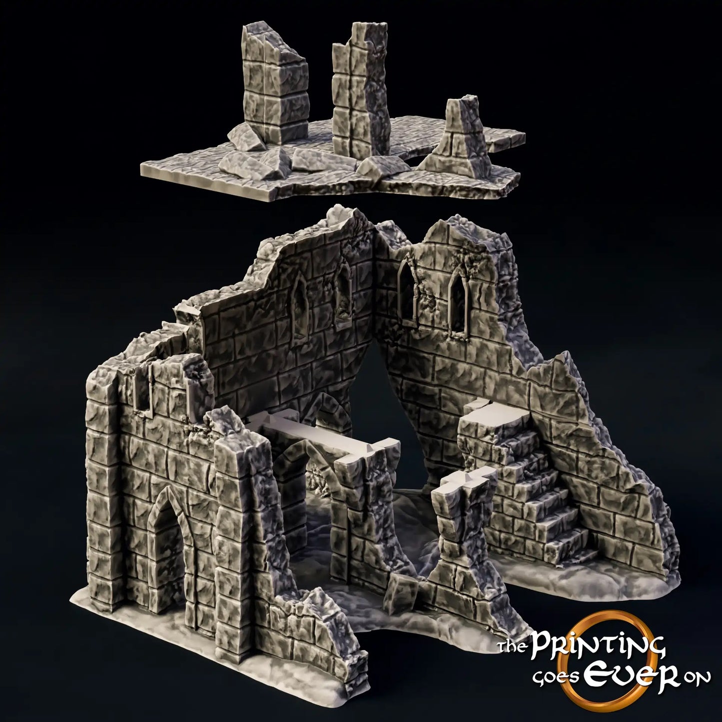 Photo produit Tabletop 28mm The Printing Goes Ever On (TPGEO) 0 : Ruine E - Débris d'une ville médiévale - Maison détruite