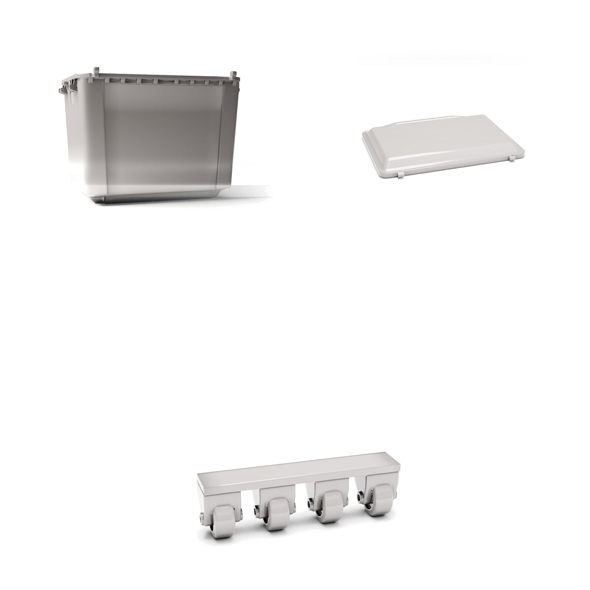 Photo produit pour diorama et modélisme 3 : Diorama urbain : conteneur à déchets type B avec couvercle et base à roulettes (Ref. 1898D)