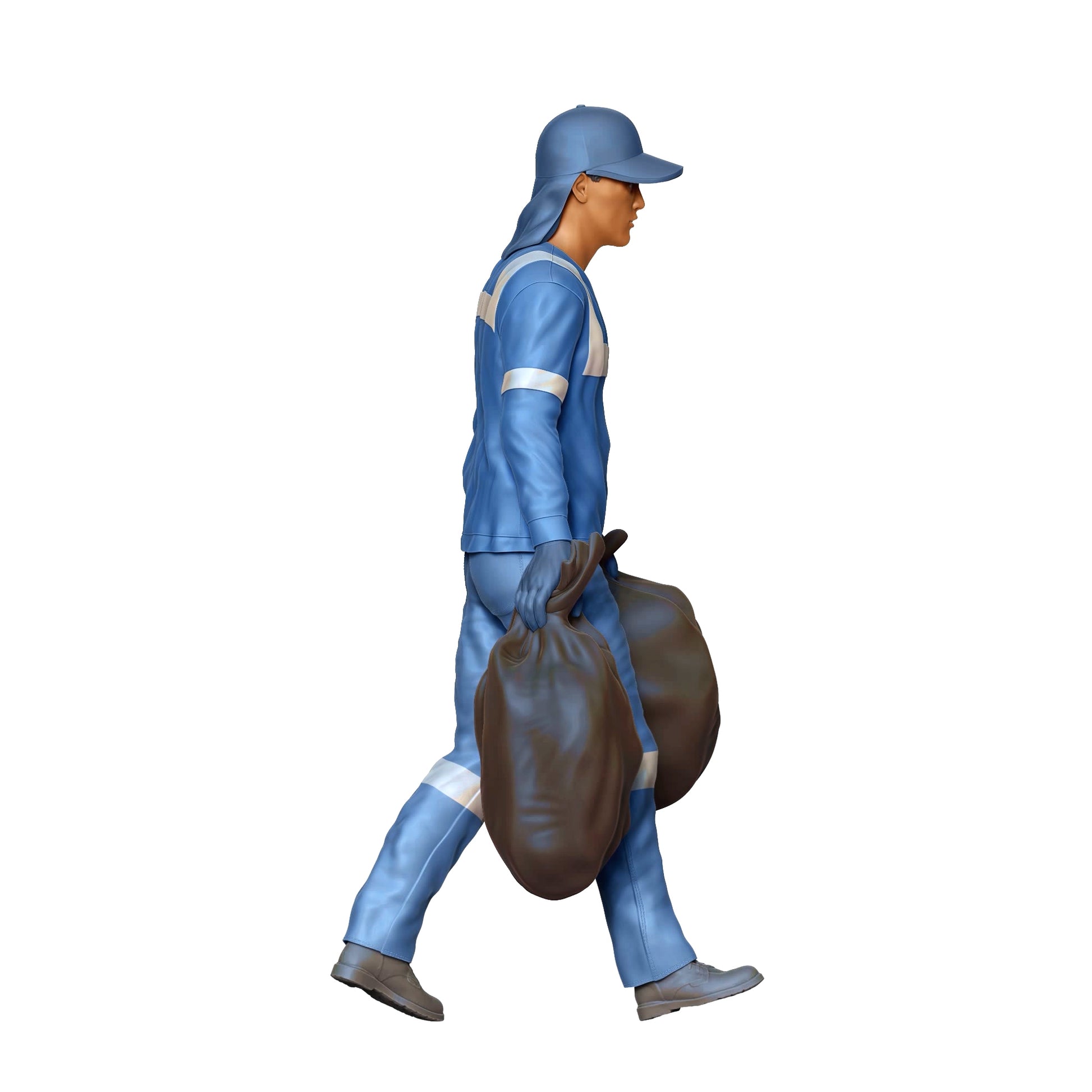 Photo du produit Diorama et modélisme Figurine miniature : Équipe de collecte des déchets - Éboueur avec sac à ordures 2