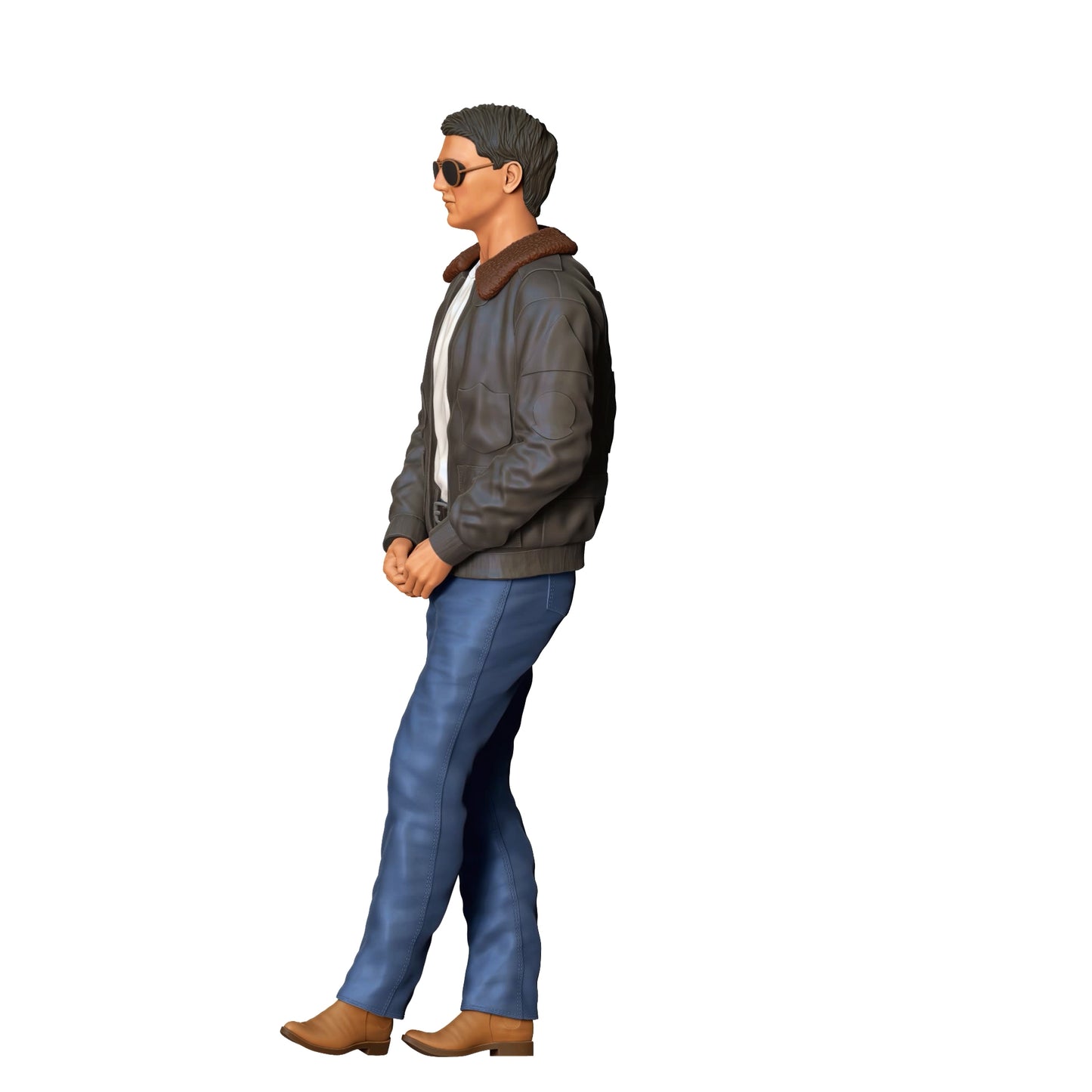 Photo du produit Diorama et modélisme Figurine miniature : Pilote - Homme avec lunettes de soleil et veste en cuir