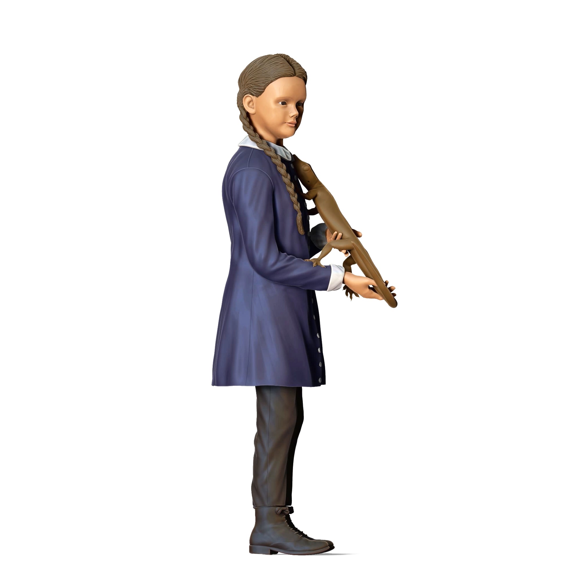 Photo du produit Diorama et modélisme Figurine miniature : Famille horreur - Fille avec lézard comme animal de compagnie