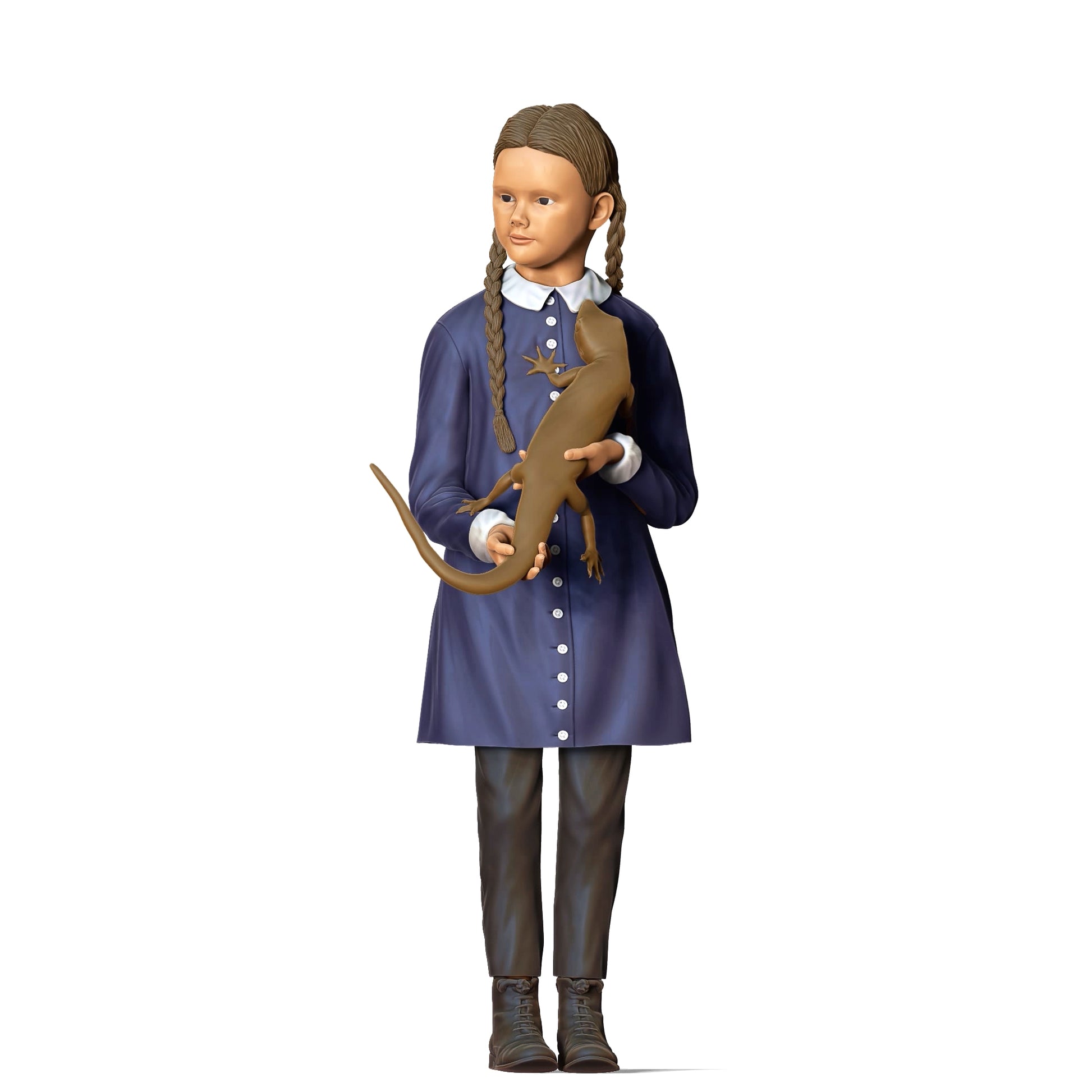 Photo du produit Diorama et modélisme Figurine miniature : Famille horreur - Fille avec lézard comme animal de compagnie