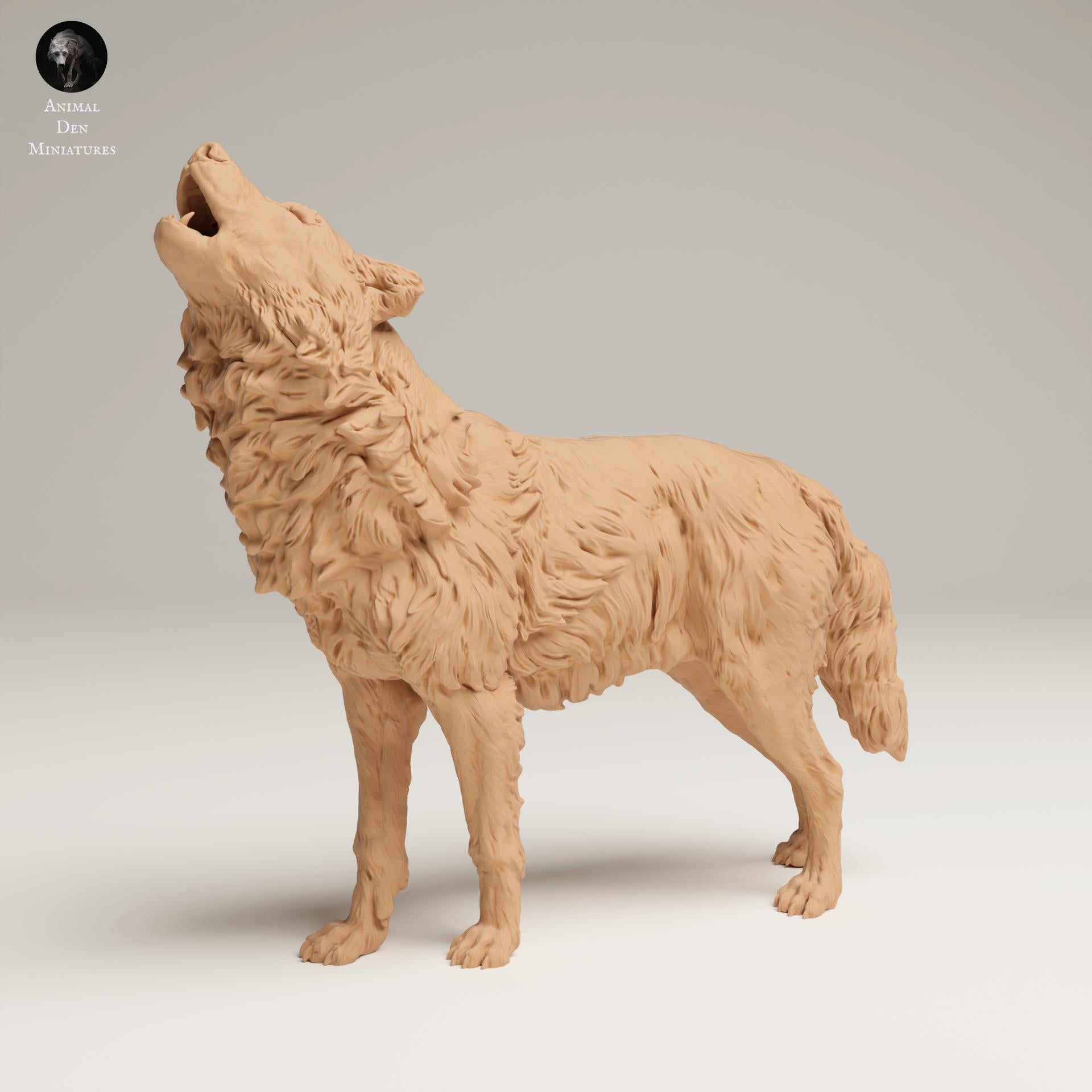 Photo de produit Figurine animale Diorama, modélisme : 0 : Figurine d'animal sauvage : loup gris hurlant (Ref 25_06_07)