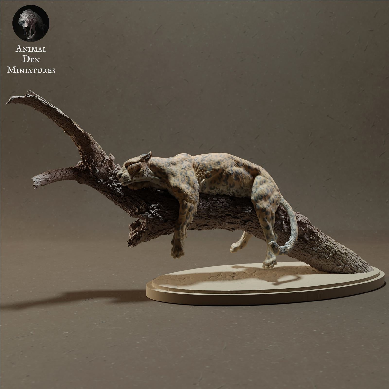 Photo de produit Figurine d'animal Diorama, Modélisme : 0 : Figurine de faune : Léopard africain sur arbre (Ref 01_01_46)