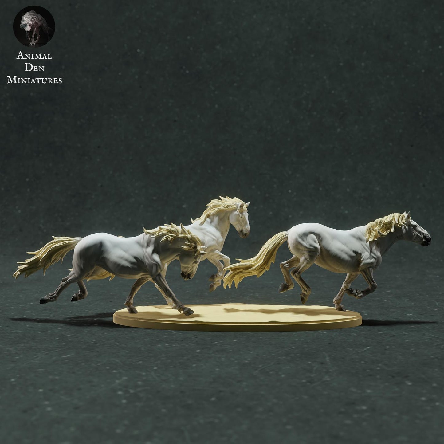 Photo de produit Figurine Animale Diorama, Modélisme : 0 : Figurine d'Animal Sauvage : chevaux de Camargue courant (Réf 01_01_73)