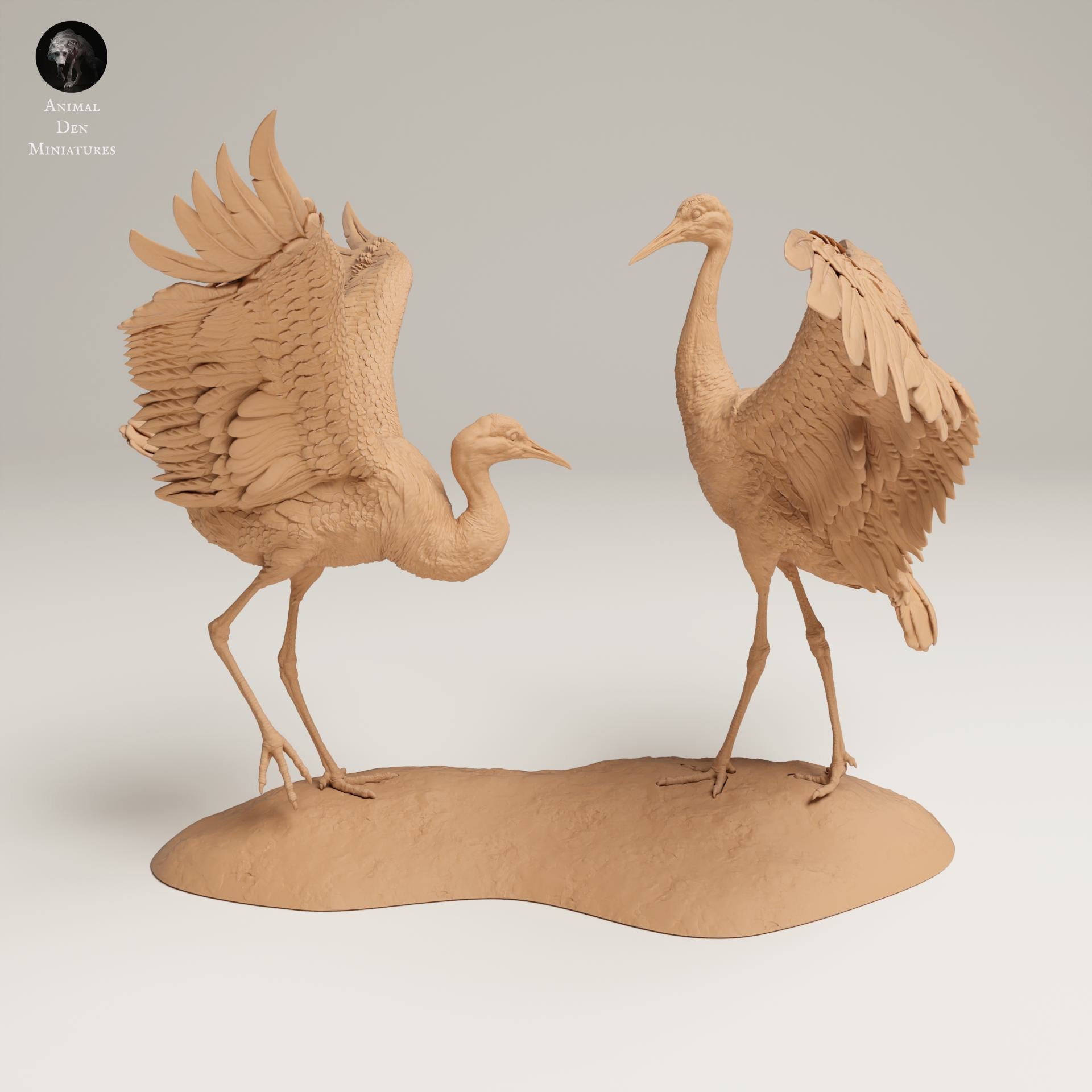 Photo de produit Figurine animale diorama, modélisme : 0 : Figurine d'animal sauvage : Grues du Canada dansantes – Grandes grues de sable (Ref 25_06_10)