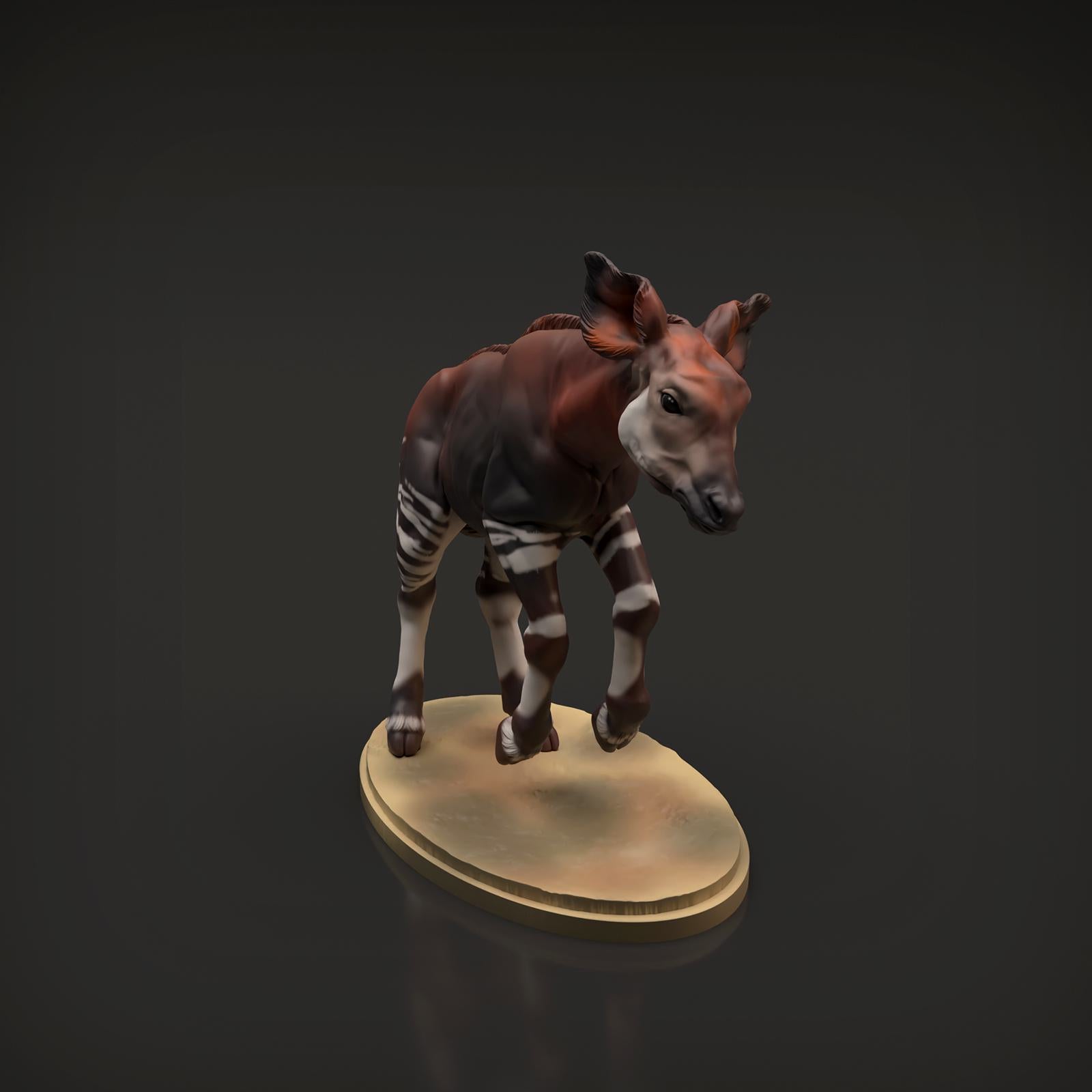 Photo de produit Figurine d'animal Diorama, Modélisme : 0 : Figurine d'animal de savane : Veau Okapi (Réf 01_01_52)