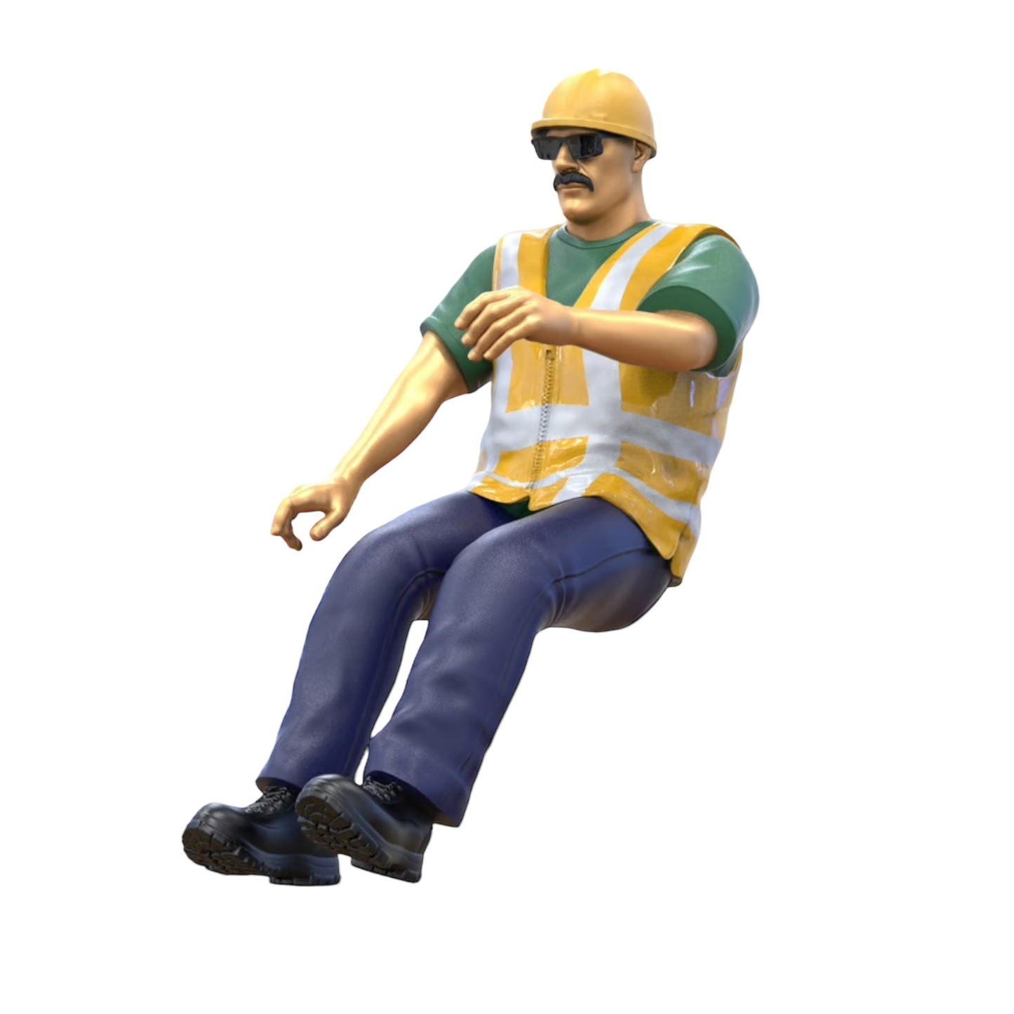 Photo du produit 0 : Conducteur de chantier - Avec casque et lunettes de soleil - Dans le véhicule