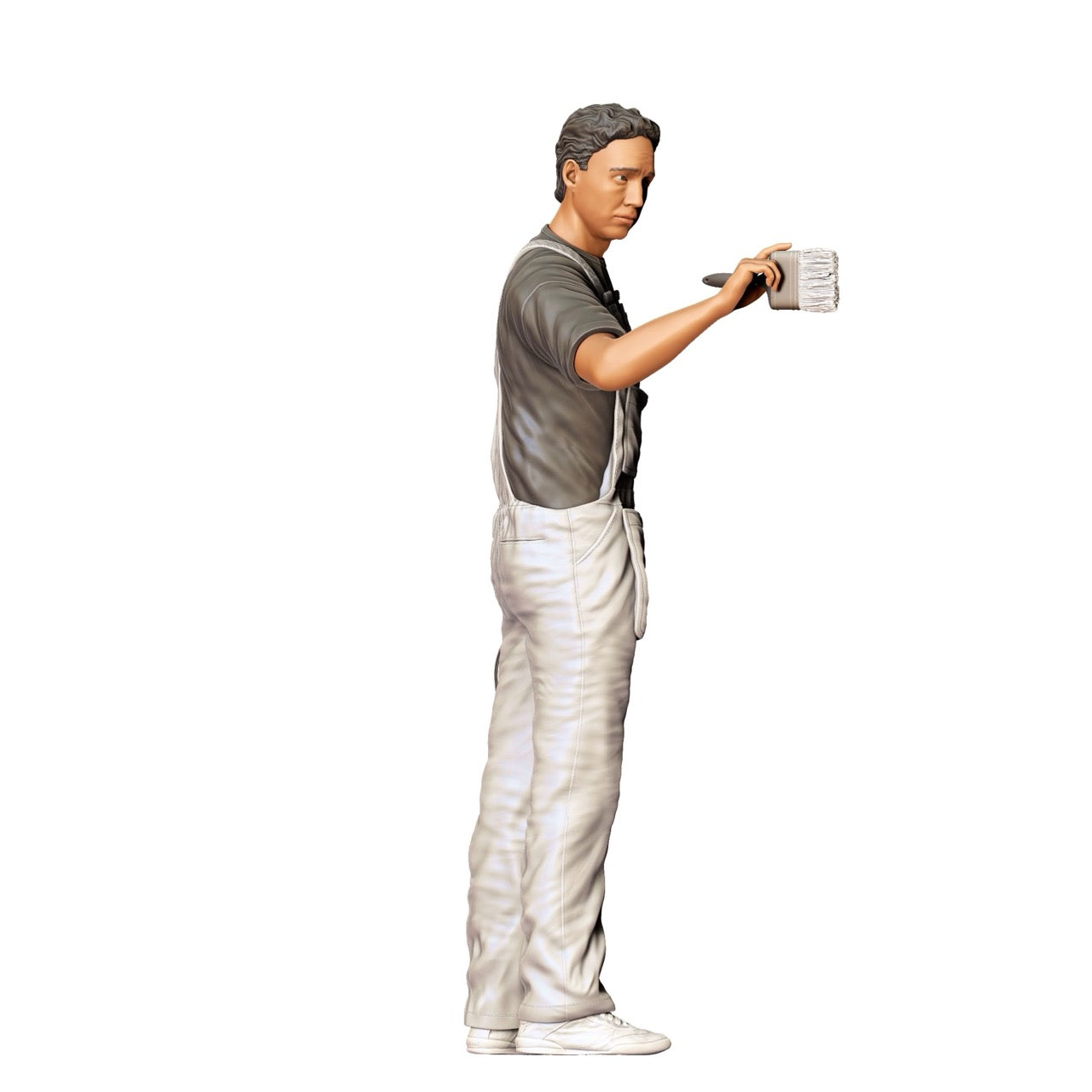 Figurine miniature : Peintre/Vernisseur avec pinceau et seau - Artisan (n° 278)