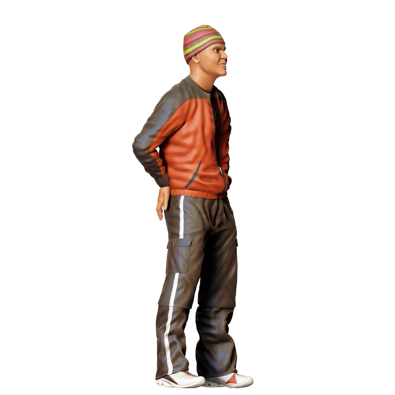 Figurine miniature : Homme avec casquette et veste en cuir (n° 281)