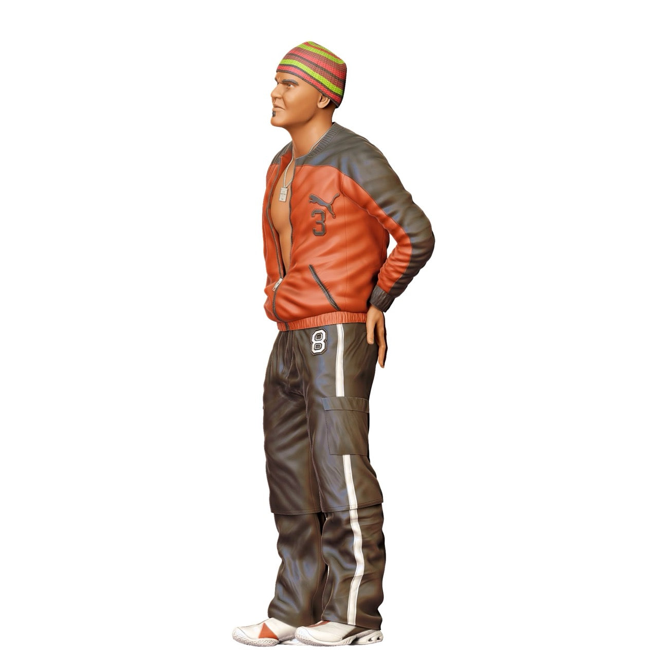 Figurine miniature : Homme avec casquette et veste en cuir (n° 281)
