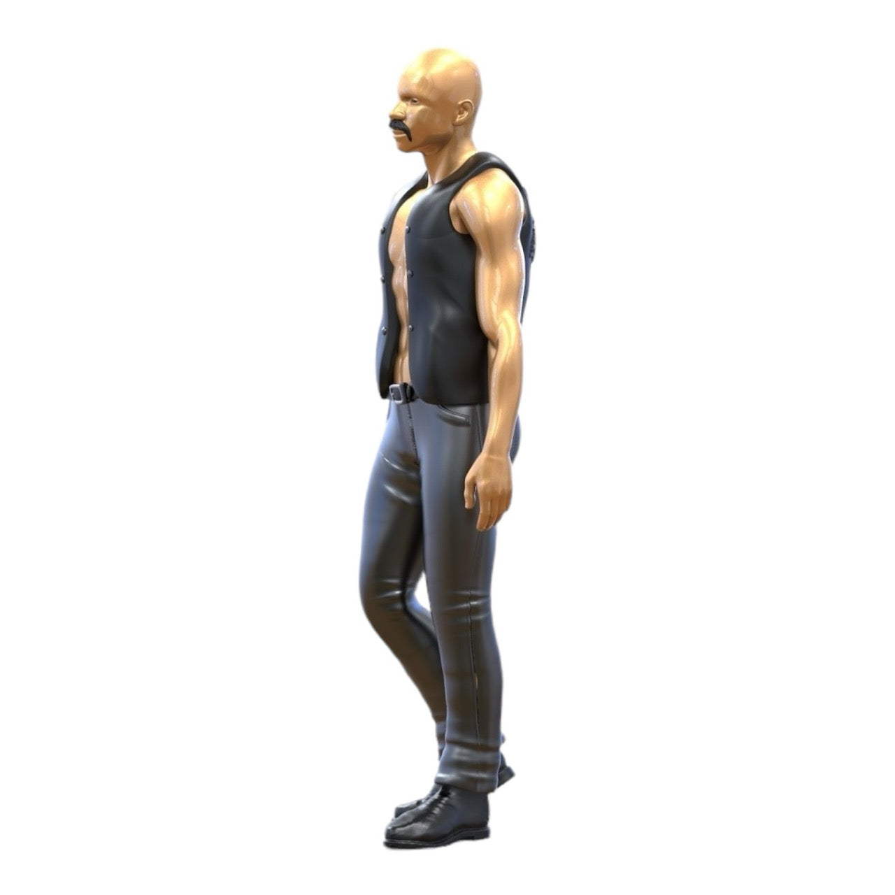 Image du produit 7 sur 7 : Figurine miniature de motard/membre de gang avec gilet : homme chauve (n° 283)