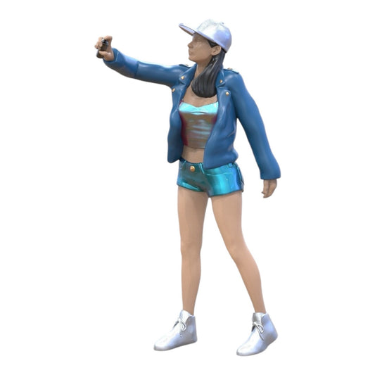 Figurine miniature : Jeune femme avec capuchon et bombe aérosol de graffitis (n° 287)