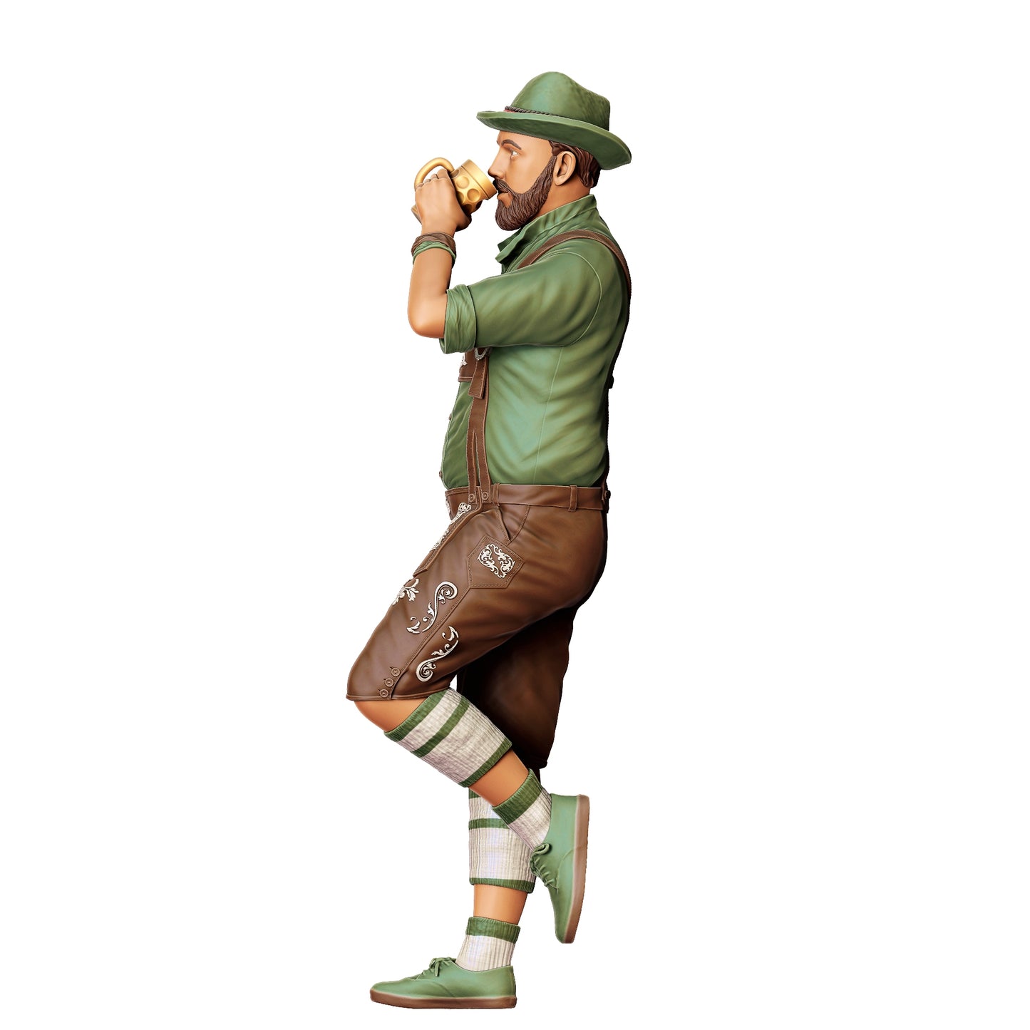Figurine miniature Oktoberfest : Wiesen Invités : Homme avec tenue traditionnelle et chope de bière (n° 289)