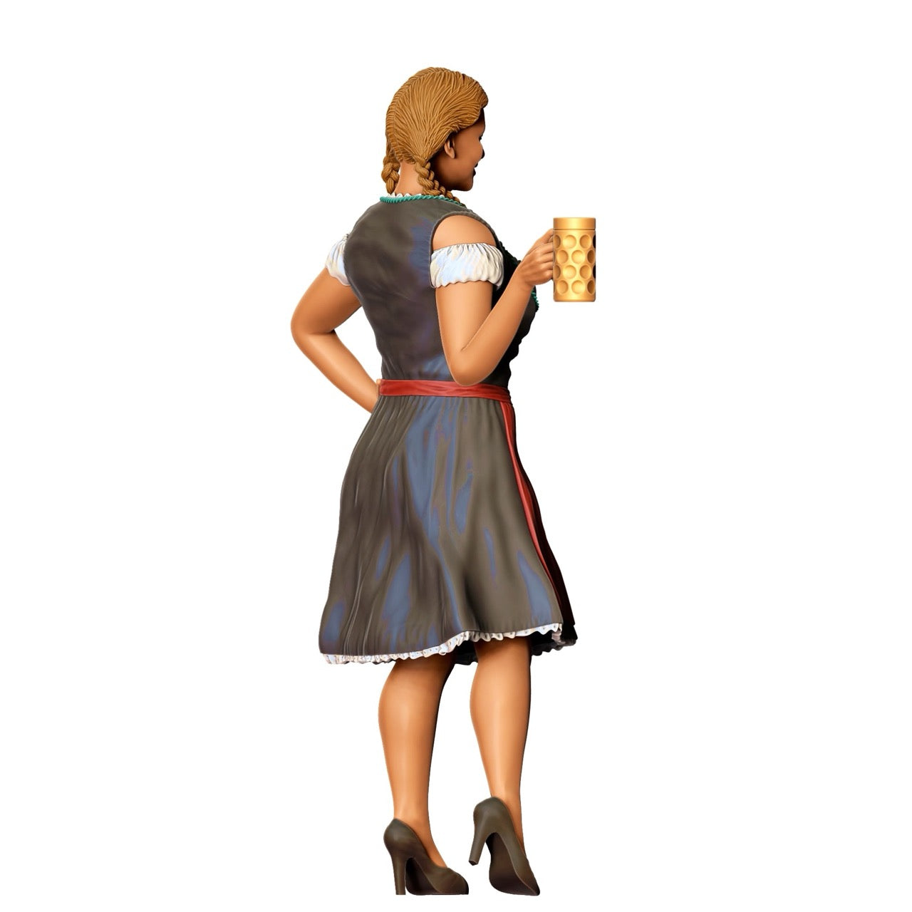 Figurine miniature Oktoberfest : Invités de la prairie : Femme avec tenue traditionnelle dirndl et chope de bière (n° 290)