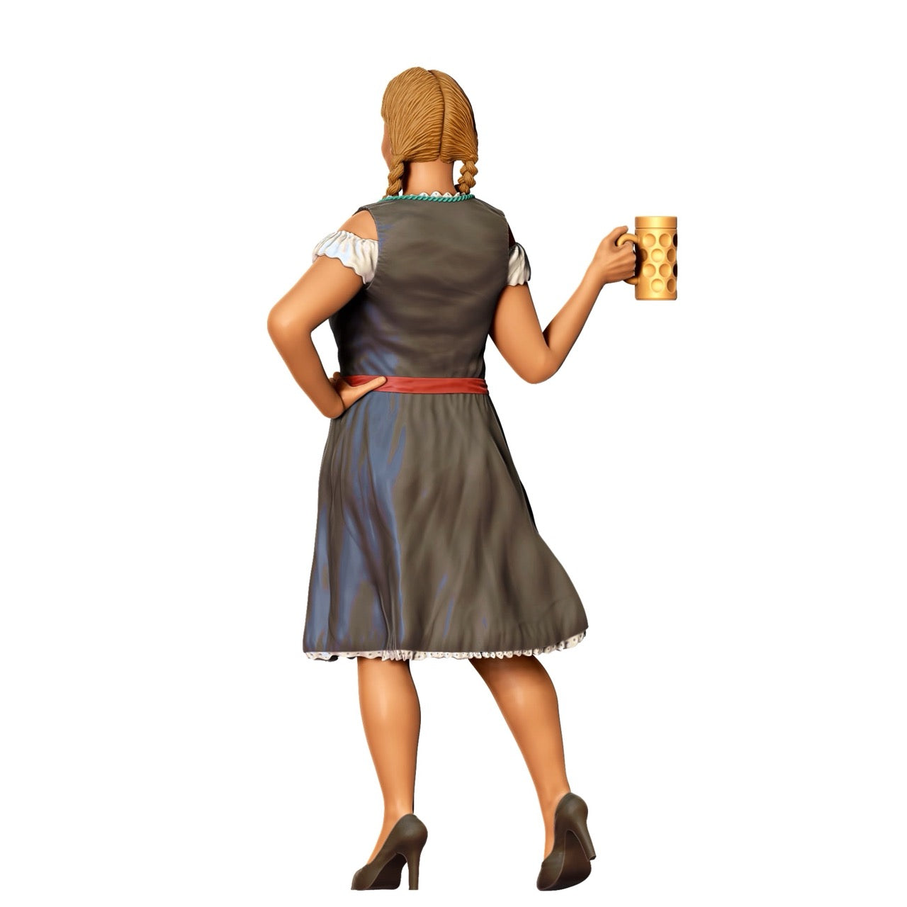 Figurine miniature Oktoberfest : Invités de la prairie : Femme avec tenue traditionnelle dirndl et chope de bière (n° 290)